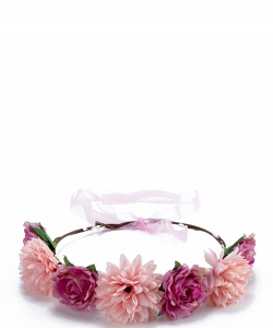 Bridal Party Festival Flower Headband HN320063 PINK